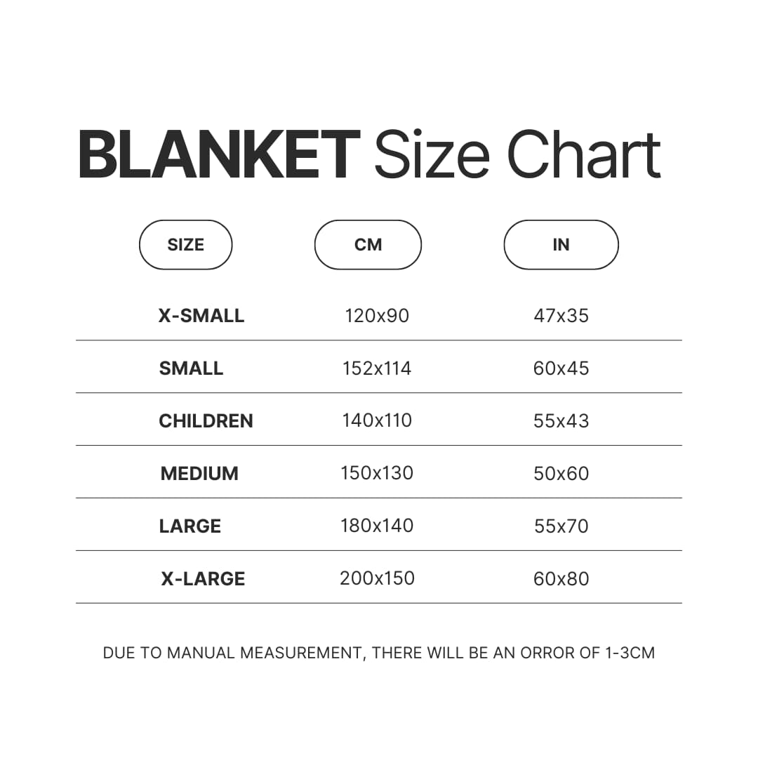 Blanket Size Chart 2 - Camping Gifts Shop