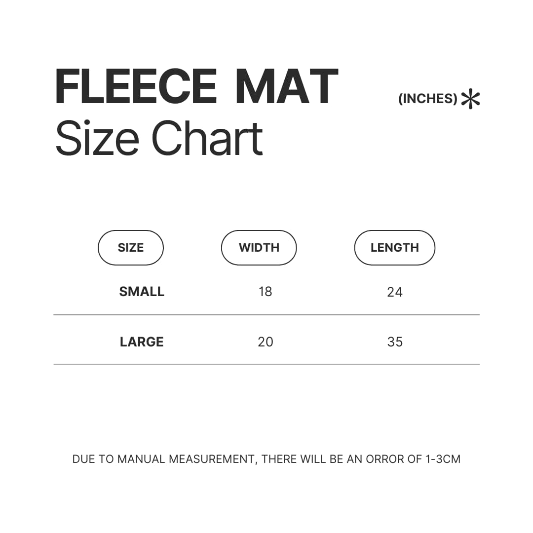 Fleece Mat Size Chart 1 - Camping Gifts Shop