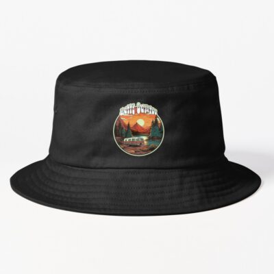 Happy Camper - Camping Rv Sunset Mountains Bucket Hat Official Camping Merch