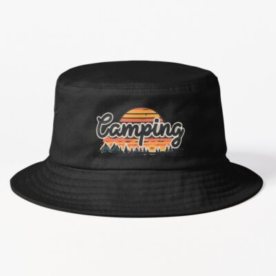 Retro Sunset Camping Bucket Hat Official Camping Merch