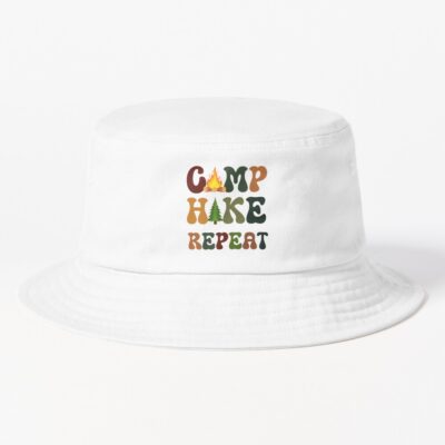 Camp Hike Repeat Funny Camping And Hiking Bucket Hat Official Camping Merch