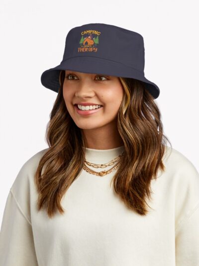 Camping Is My Favorite Therapy Bucket Hat Official Camping Merch