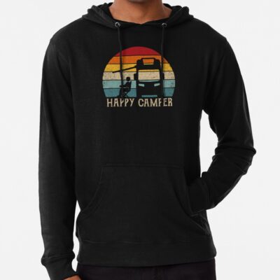 Happy Camper Rv Camping Retro Sun 70S 80S Hoodie Official Camping Merch