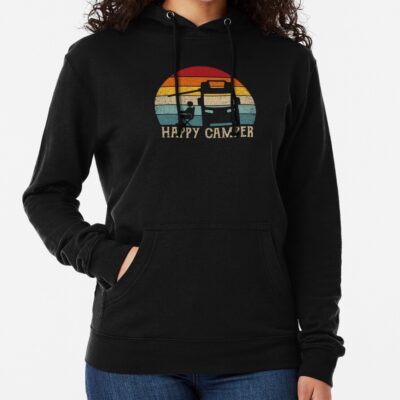 Happy Camper Rv Camping Retro Sun 70S 80S Hoodie Official Camping Merch