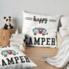 Happy Camper Throw Pillow Official Camping Merch