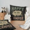 Happy Camper Throw Pillow Official Camping Merch