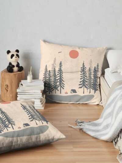 Feeling Small In The Morning... Throw Pillow Official Camping Merch