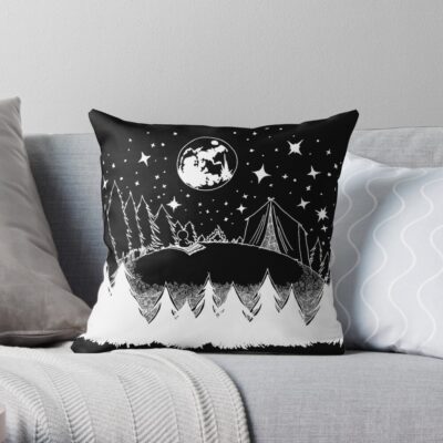 Camping Under The Stars Throw Pillow Official Camping Merch