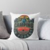 Camping Adventure In Forest Throw Pillow Official Camping Merch