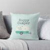 Happy Minty Camper Throw Pillow Official Camping Merch