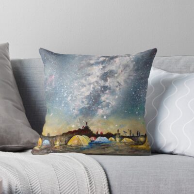 Stargazing Campers 2 Throw Pillow Official Camping Merch