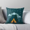 Camping Beneath The Stars And Mountains Throw Pillow Official Camping Merch