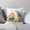 Camping Tent. Throw Pillow Official Camping Merch