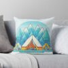 Camping In The Mountains. Throw Pillow Official Camping Merch