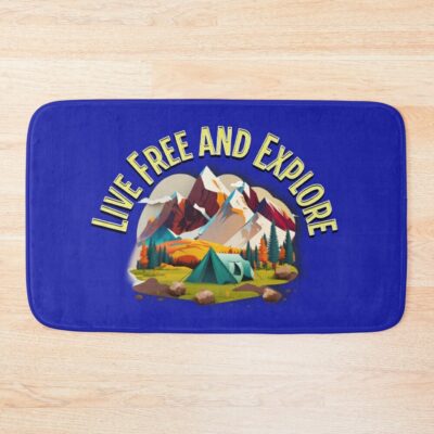 Live Free And Explore Bath Mat Official Camping Merch