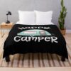 Happy Camper Retro Trailer Rv Caravan Camping Throw Blanket Official Camping Merch