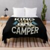 King Of The Camper Rv Camping Camper Gift Throw Blanket Official Camping Merch