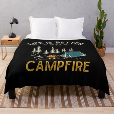 Camping Throw Blanket Official Camping Merch