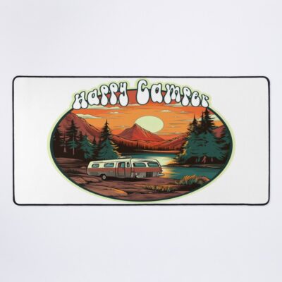 Happy Camper - Camping Rv Sunset Mountains Mouse Pad Official Camping Merch