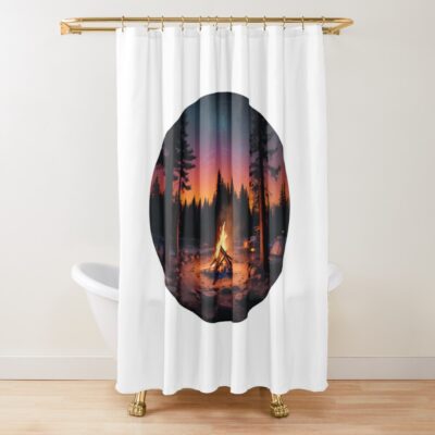 Happy Camper Shower Curtain Official Camping Merch