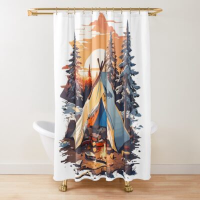 Camping Shower Curtain Official Camping Merch