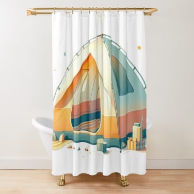 Camping Tent. Shower Curtain Official Camping Merch