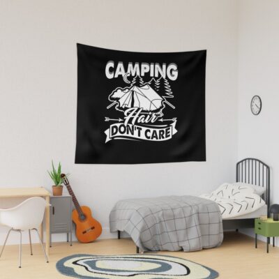 Camping Hair Don'T Care Tapestry Official Camping Merch