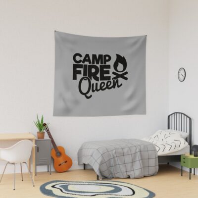 Camp Fire Queen - Funny Camping Quotes Tapestry Official Camping Merch