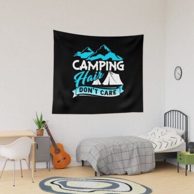 Camping Hair Don'T Care Tapestry Official Camping Merch