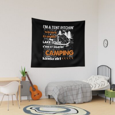 Camping - I'M A Camping Kinda Girl Tapestry Official Camping Merch