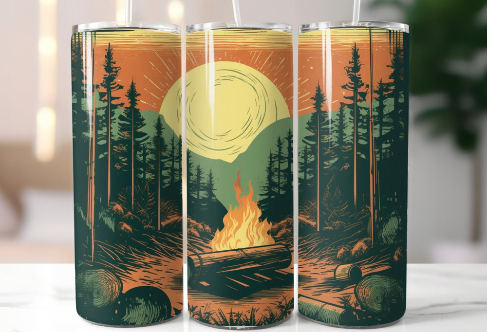 Vintage Camping 20oz Skinny Tumbler